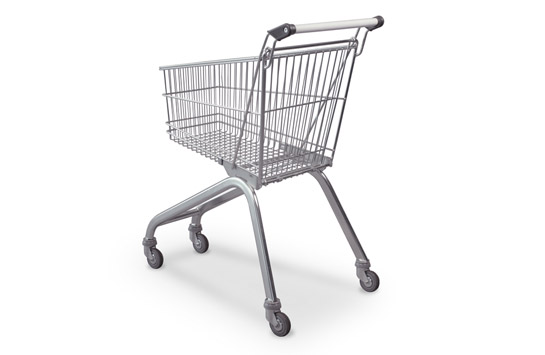 Shopping trolley with 35-litre basket for small areas